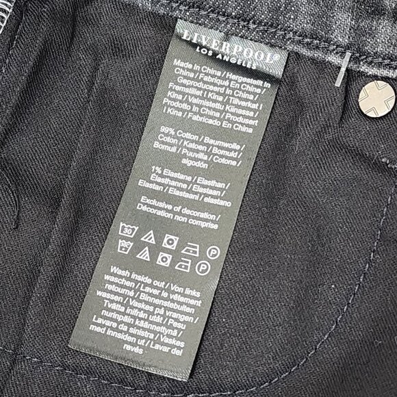 NWT Liverpool Kennedy Crop Straight Jeans Size 28 Black Distressed 90s Y2K - Picture 7 of 8